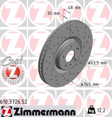 Zimmermann 610.3726.52 - Bremžu diski ps1.lv