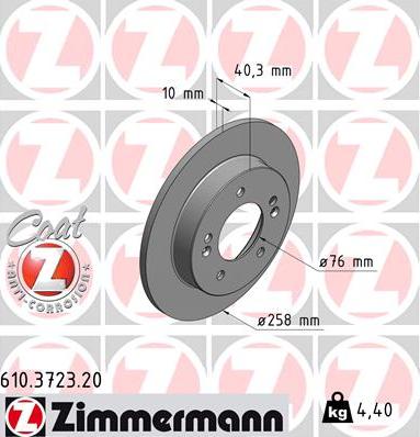 Zimmermann 610.3723.20 - Bremžu diski ps1.lv