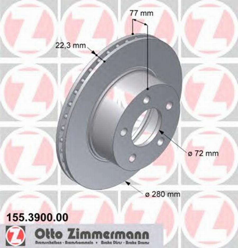 Zimmermann 155.3900.00 - Bremžu diski ps1.lv