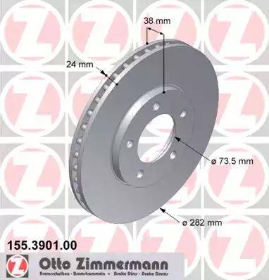 Zimmermann 155.3901.00 - Bremžu diski ps1.lv