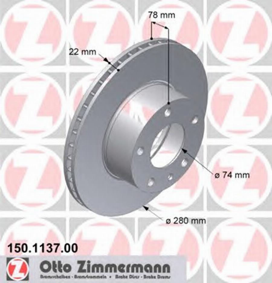 Zimmermann 150 1137 00 - Bremžu diski ps1.lv