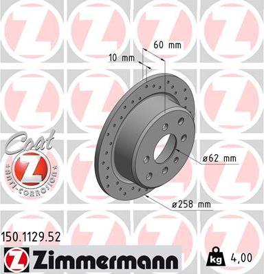 Zimmermann 150.1129.52 - Bremžu diski ps1.lv