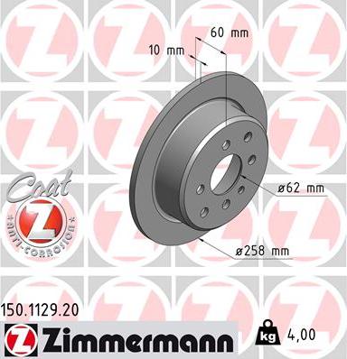 Zimmermann 150.1129.20 - Bremžu diski ps1.lv