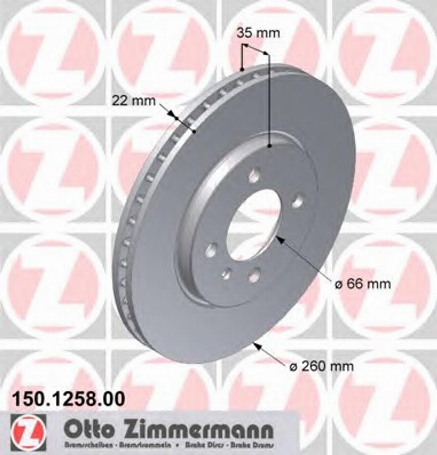 Zimmermann 150 1258 00 - Bremžu diski ps1.lv