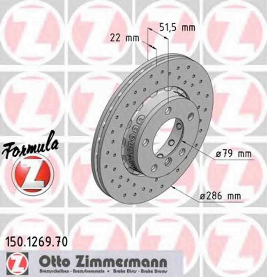 Zimmermann 150.1269.70 - Bremžu diski ps1.lv