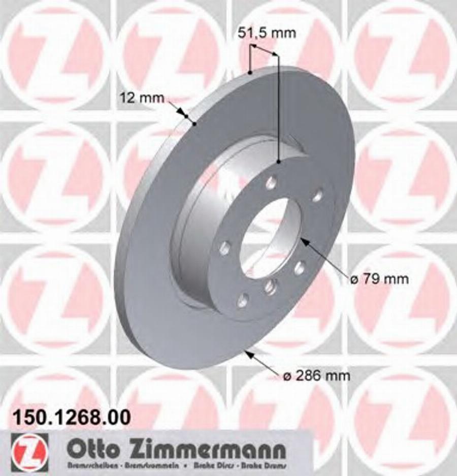 Zimmermann 150 1268 00 - Bremžu diski ps1.lv