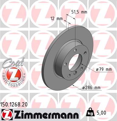 Zimmermann 150.1268.20 - Bremžu diski ps1.lv