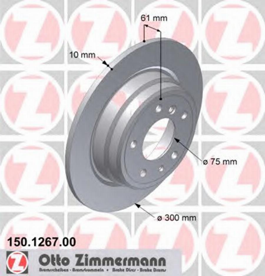 Zimmermann 150 1267 00 - Bremžu diski ps1.lv