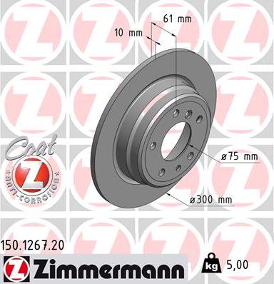 Zimmermann 150.1267.20 - Bremžu diski ps1.lv