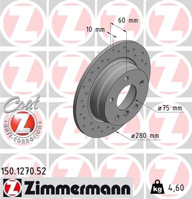 Zimmermann 150.1270.52 - Bremžu diski ps1.lv