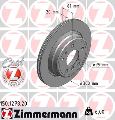 Zimmermann 150.1278.20 - Bremžu diski ps1.lv