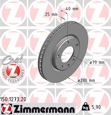 Zimmermann 150.1273.20 - Bremžu diski ps1.lv