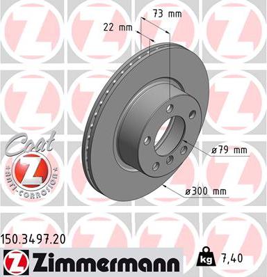 Zimmermann 150.3497.20 - Bremžu diski ps1.lv