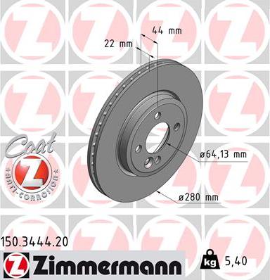 Zimmermann 150.3444.20 - Bremžu diski ps1.lv