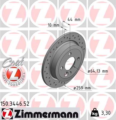 Zimmermann 150.3446.52 - Bremžu diski ps1.lv