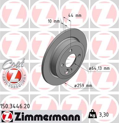 Zimmermann 150.3446.20 - Bremžu diski ps1.lv