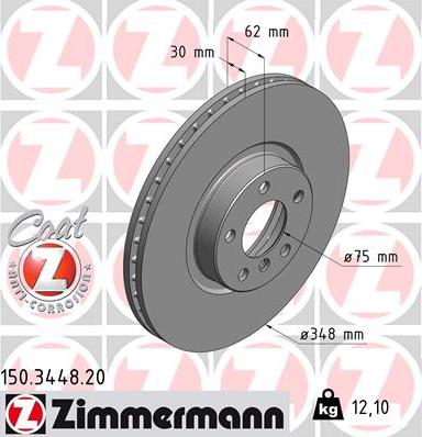 Zimmermann 150.3448.20 - Bremžu diski ps1.lv