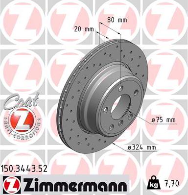 Zimmermann 150.3443.52 - Bremžu diski ps1.lv