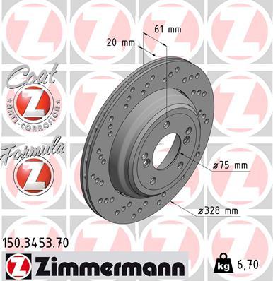 Zimmermann 150.3453.70 - Bremžu diski ps1.lv