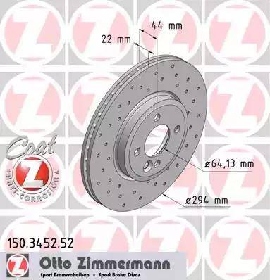 Zimmermann 150.3452.52 - Bremžu diski ps1.lv