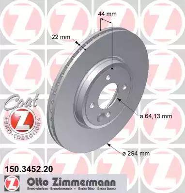 Zimmermann 150.3452.20 - Bremžu diski ps1.lv