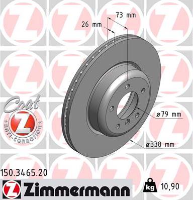 Zimmermann 150.3465.20 - Bremžu diski ps1.lv