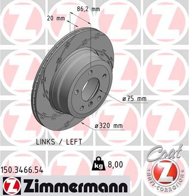 Zimmermann 150.3466.54 - Bremžu diski ps1.lv