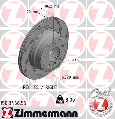 Zimmermann 150.3466.55 - Bremžu diski ps1.lv