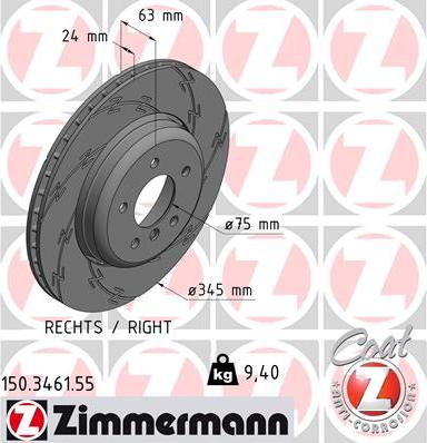 Zimmermann 150.3461.55 - Bremžu diski ps1.lv