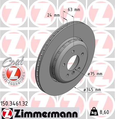 Zimmermann 150.3461.32 - Bremžu diski ps1.lv