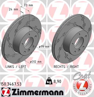 Zimmermann 150.3467.53 - Bremžu diski ps1.lv