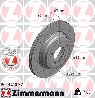 Zimmermann 150.3410.52 - Bremžu diski ps1.lv