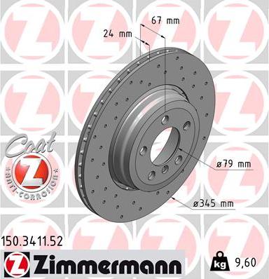 Zimmermann 150.3411.52 - Bremžu diski ps1.lv