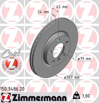 Zimmermann 150.3486.20 - Bremžu diski ps1.lv