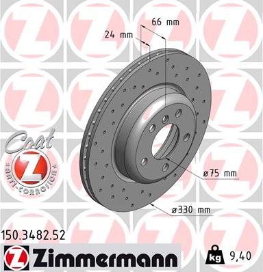 Zimmermann 150.3482.52 - Bremžu diski ps1.lv