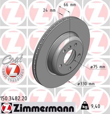 Zimmermann 150.3482.20 - Bremžu diski ps1.lv