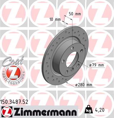 Zimmermann 150.3487.52 - Bremžu diski ps1.lv