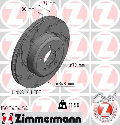 Zimmermann 150.3434.54 - Bremžu diski ps1.lv