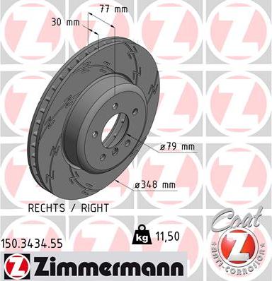 Zimmermann 150.3434.55 - Bremžu diski ps1.lv