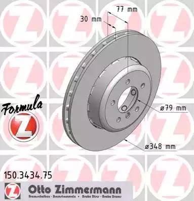 Zimmermann 150.3434.75 - Bremžu diski ps1.lv