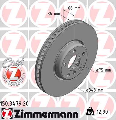 Zimmermann 150.3479.20 - Bremžu diski ps1.lv