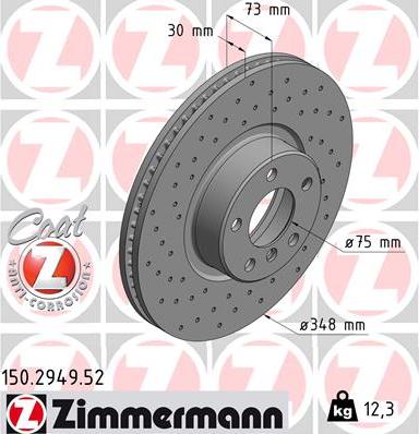 Zimmermann 150.2949.52 - Bremžu diski ps1.lv