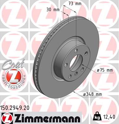 Zimmermann 150.2949.20 - Bremžu diski ps1.lv