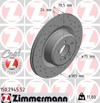 Zimmermann 150.2945.52 - Bremžu diski ps1.lv