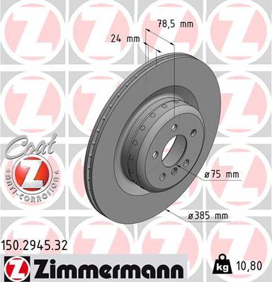 Zimmermann 150.2945.32 - Bremžu diski ps1.lv