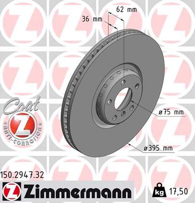 Zimmermann 150.2947.32 - Bremžu diski ps1.lv