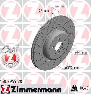 Zimmermann 150.2959.20 - Bremžu diski ps1.lv