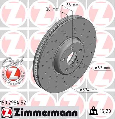 Zimmermann 150.2954.52 - Bremžu diski ps1.lv