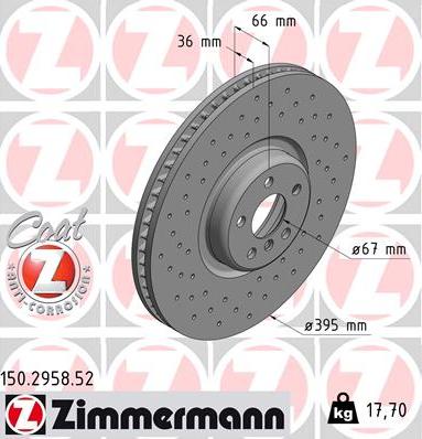 Zimmermann 150.2958.52 - Bremžu diski ps1.lv