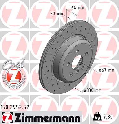 Zimmermann 150.2952.52 - Bremžu diski ps1.lv